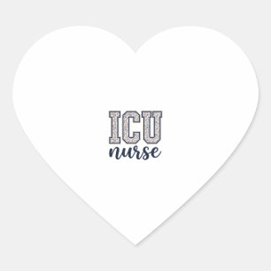 ICU Nurse Floral Varsity Shirt Design_1 Heart Sticker