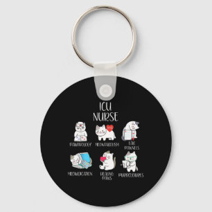 ICU Nurse Funny Cat Intensive Care Unit Nursing Key Ring