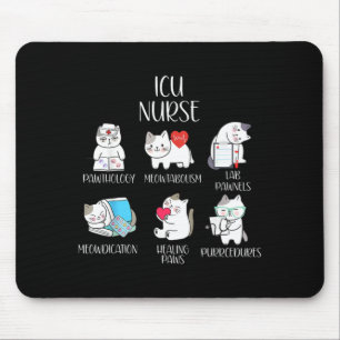 ICU Nurse Funny Cat Intensive Care Unit Nursing Mouse Pad