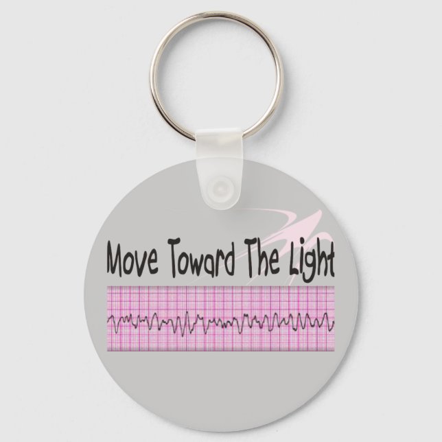 ICU Nurse Gift--Hilarious V-Fib EKG Strip Design Key Ring (Front)