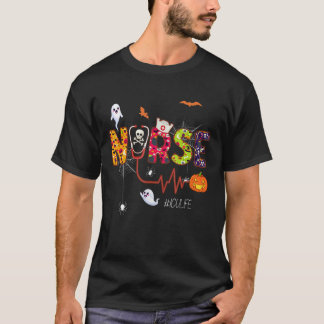 Icu Nurse Halloween Ghost Spider Intensive Care Un T-Shirt