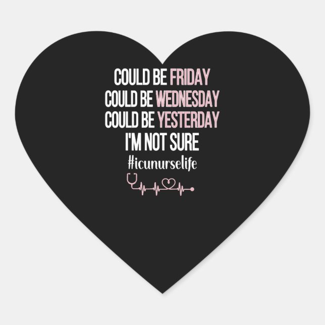 ICU Nurse Life Intensive Care Unit ICU Nursing Heart Sticker (Front)