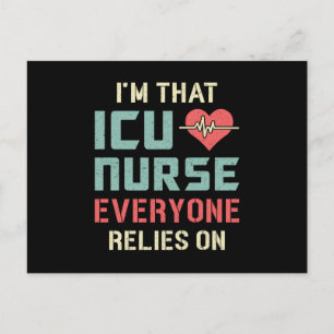 ICU Nurse Nursery Emergency Ambulance Love Funny Postcard