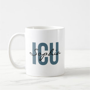 ICU Nurse Personalised Name Minimalist Typography Coffee Mug