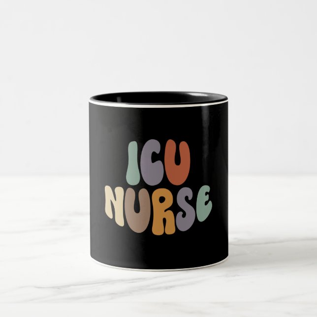 ICU Nurse Proud Career Profession Two-Tone Coffee Mug (Center)