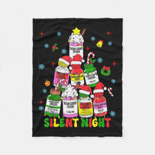 Icu Nurse Silent Night Profol Christmas Tree Merry Fleece Blanket