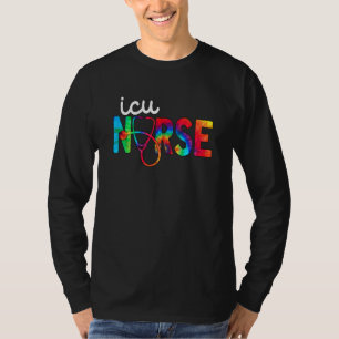 Icu Nurse Squad Watercol Love Stethoscope Rn Nurse T-Shirt