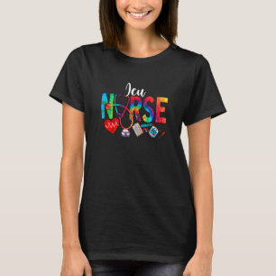 ICU Nurse Tie Dye Love Heart Stethoscope RN Nurse T-Shirt