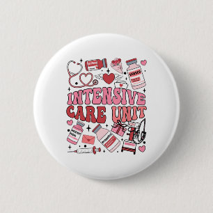 Icu Nurse Valentine's Day Intensive Care Unit Team 6 Cm Round Badge