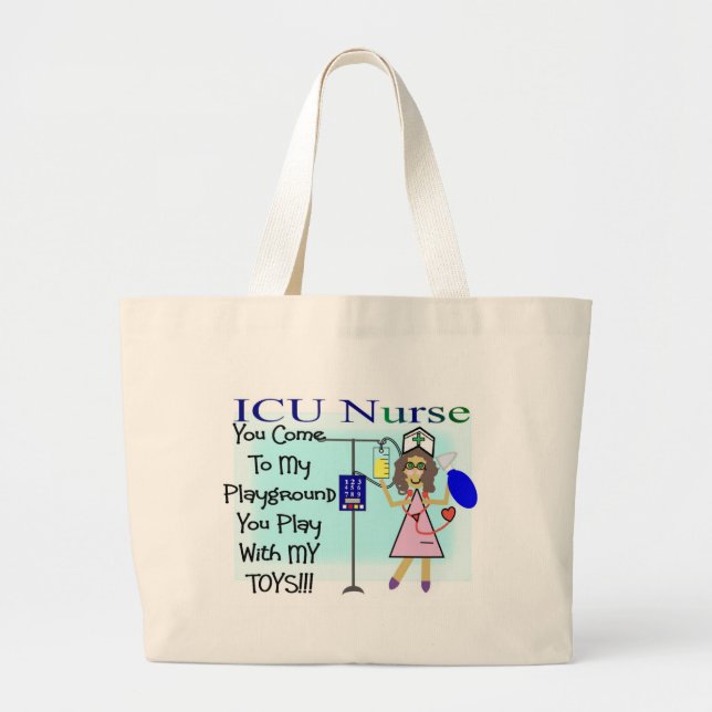 icu nurse you come to my playground tote bag (Front)