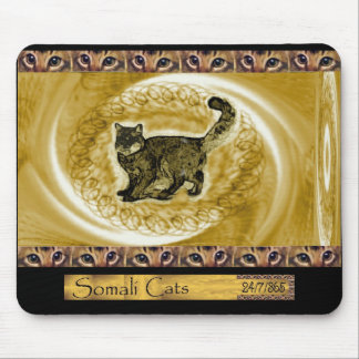 ICU Somali Cat Scribbles Mouse Pad