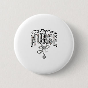 ICU Stepdown Nurse Vintage Floral Stethoscope Shir 6 Cm Round Badge
