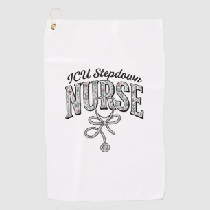 ICU Stepdown Nurse Vintage Floral Stethoscope Shir Golf Towel