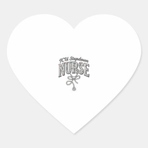 ICU Stepdown Nurse Vintage Floral Stethoscope Shir Heart Sticker