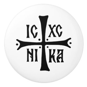 ICXCNIKA cross orthodox religion christianity symb Ceramic Knob