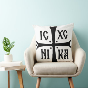 ICXCNIKA cross orthodox religion christianity symb Cushion