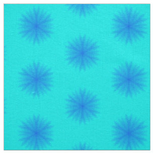 Icy Aqua and Blue Snowflake Pattern Fabric