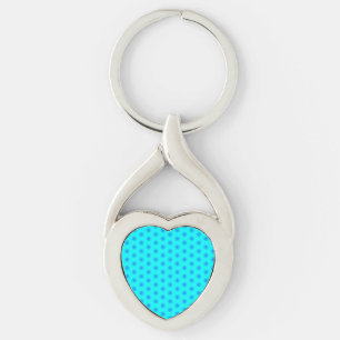 Icy Aqua and Blue Snowflake Pattern Key Ring