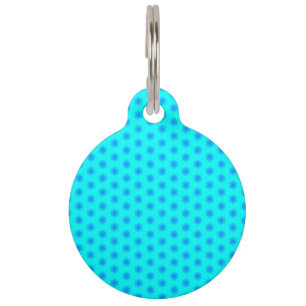 Icy Aqua and Blue Snowflake Pattern Pet Tag