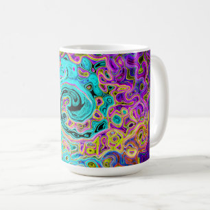 Icy Aqua Blue Groovy Abstract Retro Liquid Swirl Coffee Mug