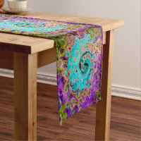 Icy Aqua Blue Groovy Abstract Retro Liquid Swirl