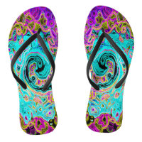 Icy Aqua Blue Groovy Abstract Retro Liquid Swirl