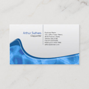 Icy Blue Abstract Wave Copywrite Business Card