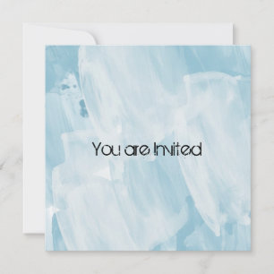 Icy Blue and White Abstract Baby Shower Invitation