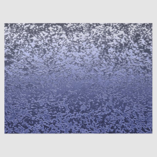 Icy Blue and White Ombre Crackle Pattern Tissue Paper (Front)