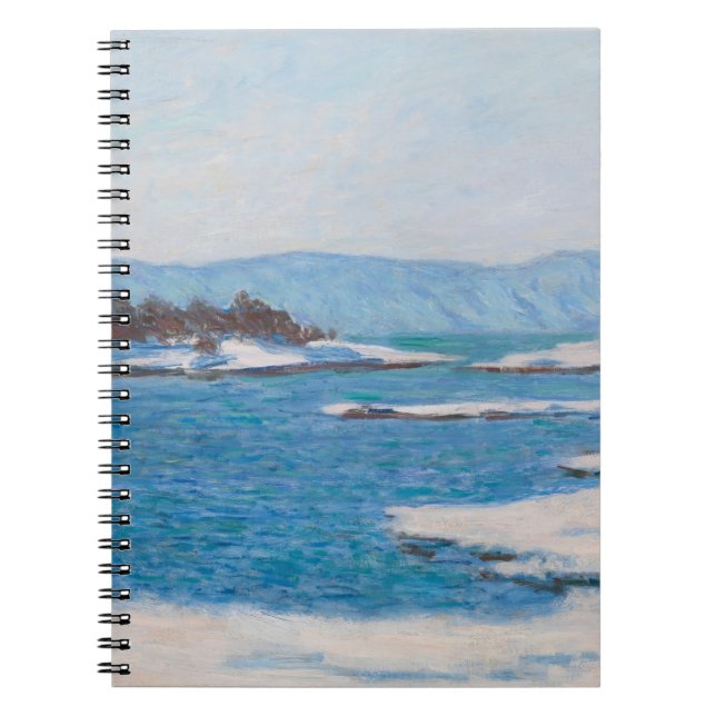 Icy Blue Coastal Winter Impressionist Notebook (Front)