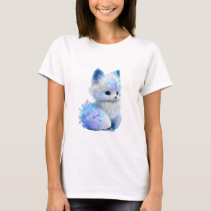 Icy Blue Crystal Frost Fox Women T-Shirt