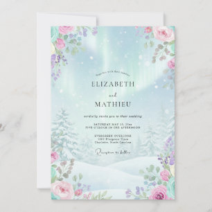 Icy Blue Ethereal Winter Wedding Invitation