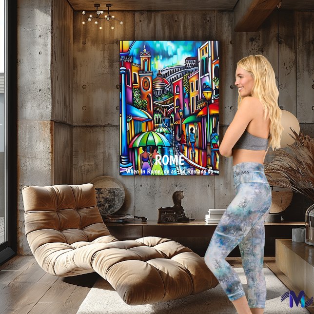 Icy Blue Floral Watercolor Botanical Pattern Capri Leggings (Creator Uploaded)