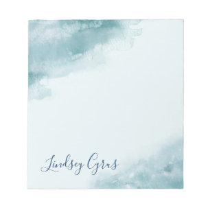 Icy Blue Frosted Watercolor Notepad