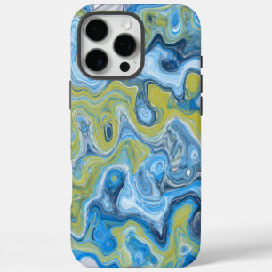 Icy Blue Green Colourful Abstract Marble Texture L iPhone 16 Pro Max Case