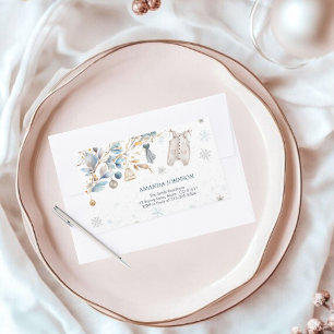 icy blue Little Snowflake Clothesline Envelope Rectangular Sticker