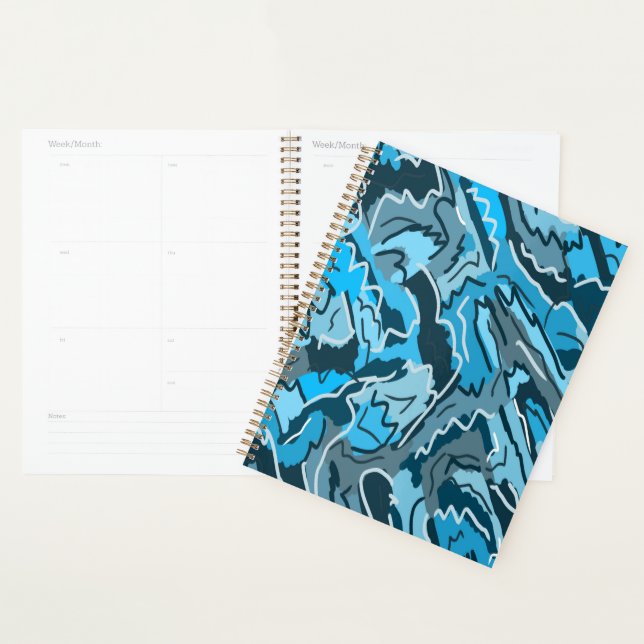 Icy Blue Marbled Abstract  Planner (Display)
