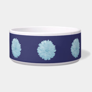 Icy Blue Marigold Dog Bowl