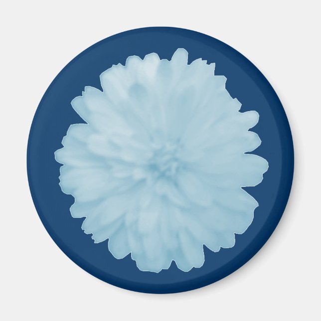 Icy Blue Marigold Magnet (Front)