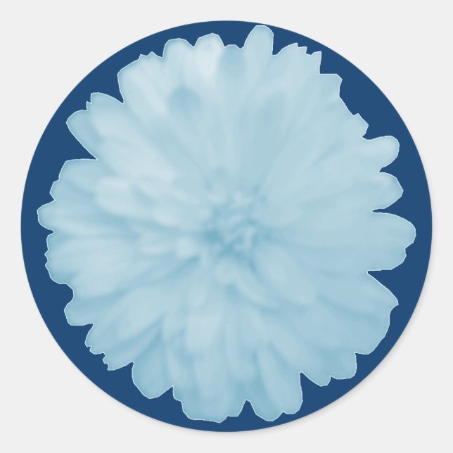 Icy Blue Marigold Round Stickers (Front)