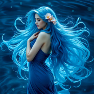 Icy Blue Mermaid Decoupage Paper v2