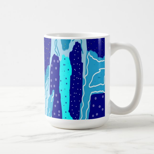 Icy Blue Ocean Abstract Coffee Mug (Right)