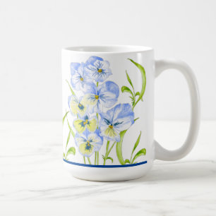 Icy Blue Pansies on a Classic Mug (15 oz.)
