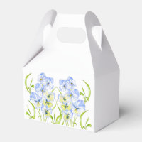 Icy Blue Pansies on a Gable Favour Box