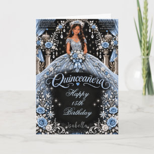 Icy Blue Quinceañera Celebration Card