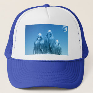 Icy blue sky trucker hat