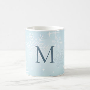 Icy Blue Snowflake Signature Coffee Mug