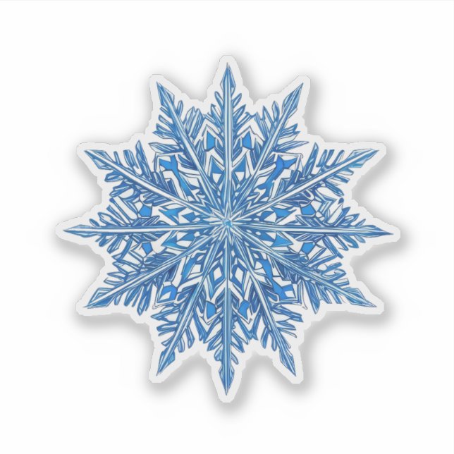 Icy Blue Snowflake Sticker (Front)