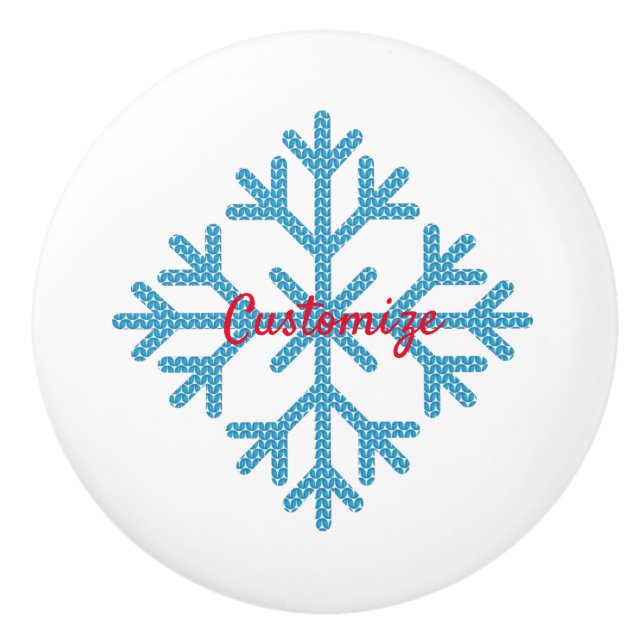Icy Blue Snowflake Thunder_Cove      Ceramic Knob (Front)