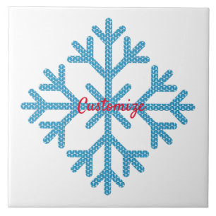 Icy Blue Snowflake Thunder_Cove Ceramic Tile